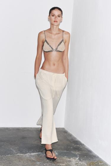 ZW COLLECTION JOGGER TROUSERS - Ecru by Zara