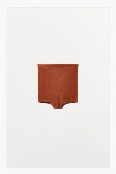 Zara 100% SILK SEAMLESS SHORTS - Reddish