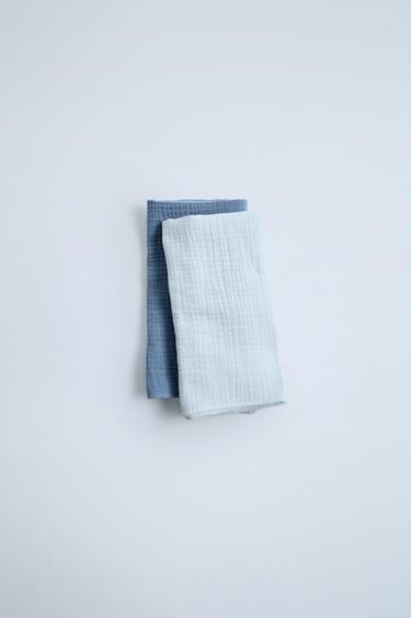 2-PACK OF TEXTURED MUSLINS - Blue by Zara