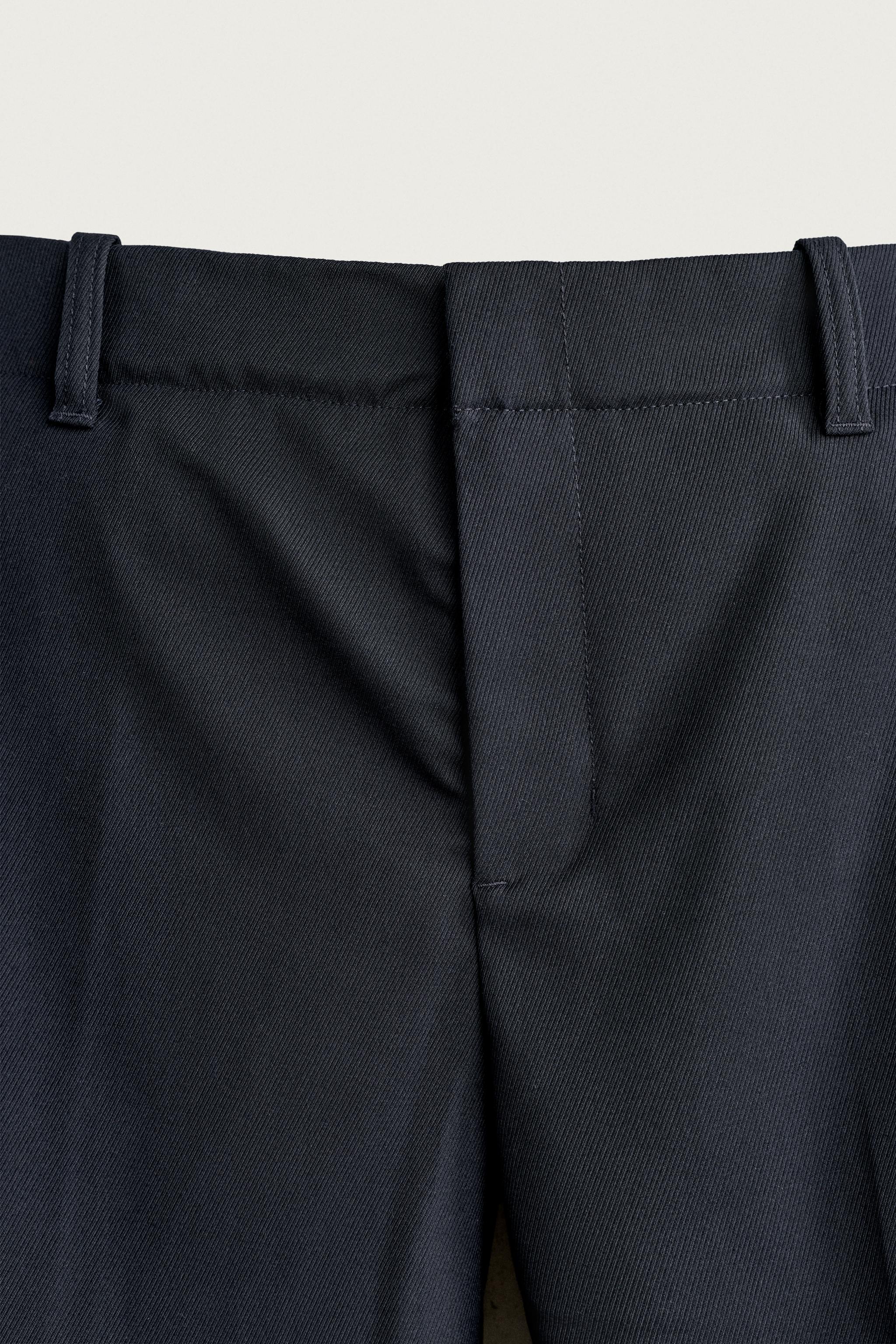 Мужские брюки Zara STRAIGHT-FIT PANTS WITH TABS — фото 7