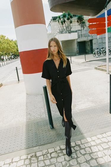KNOT MIDI DRESS - Black by Zara - Image 1