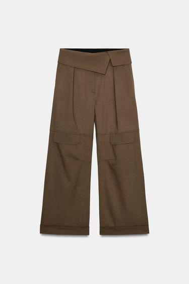 Zara ZW COLLECTION CARGO PANTS - Gray