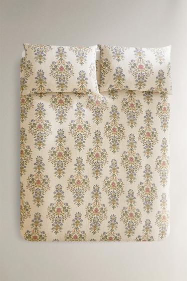 FLORAL COTTON BLEND DUVET COVER - Ecru by Zara - Image 3
