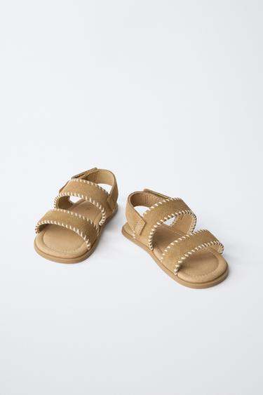 SANDALES EN CUIR BAREFOOT - Marron de Zara - Image 4