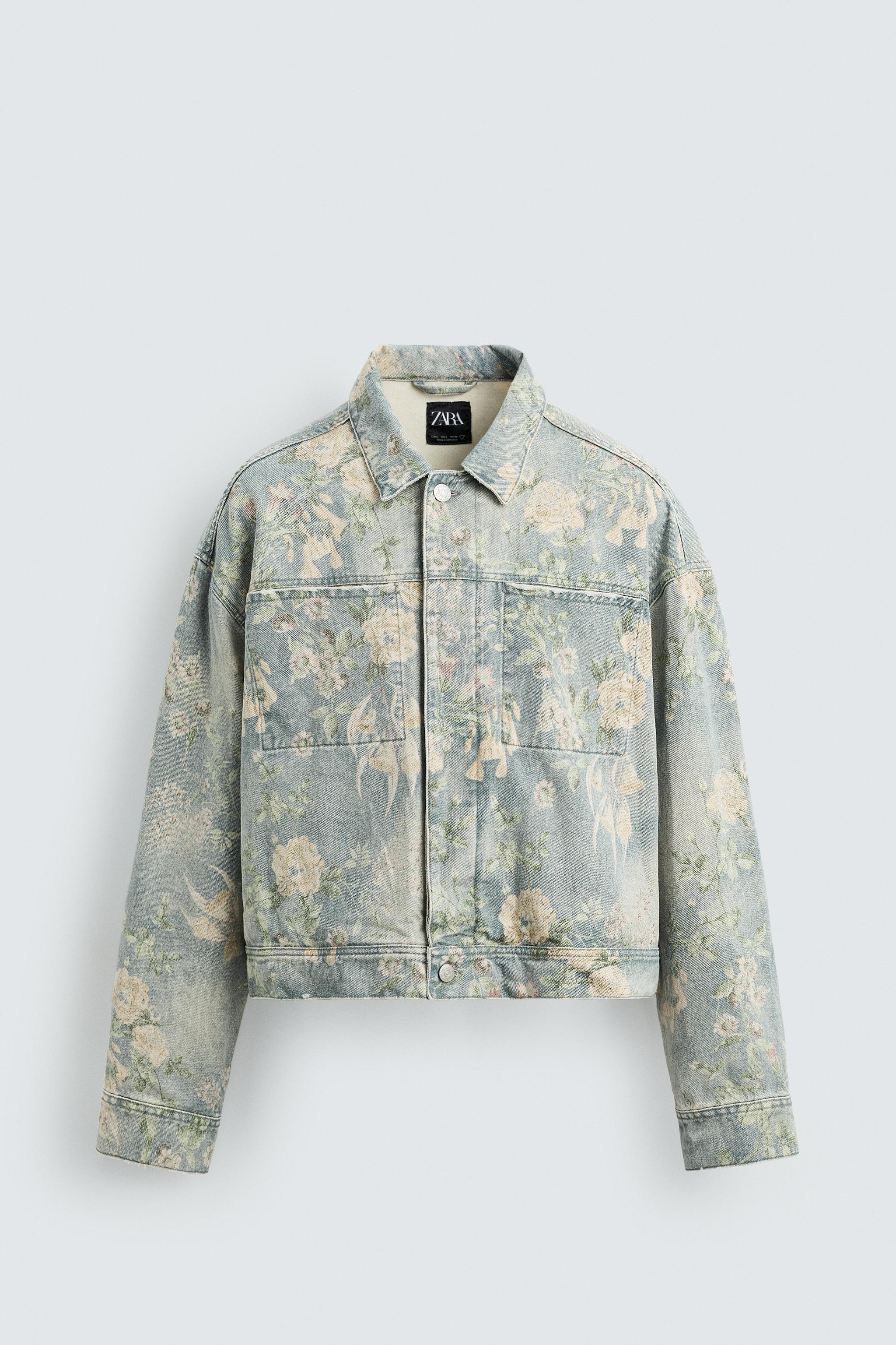 FLORAL PRINT DENIM JACKET Multicoloured ZARA United Kingdom
