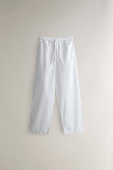 CHECK TROUSERS - Oyster-white by Zara - Image 0