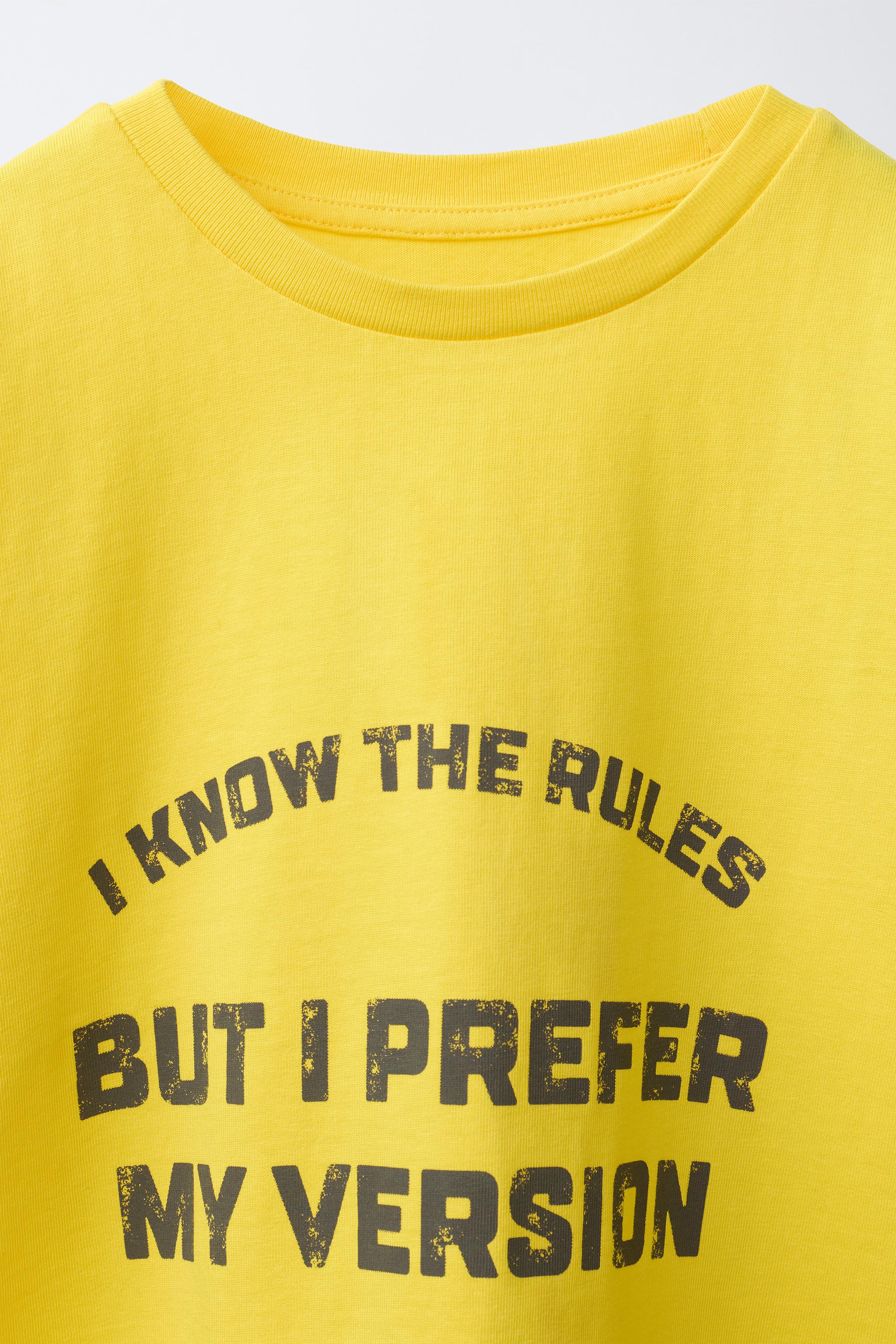 TEXT PRINT T-SHIRT - Bright yellow | ZARA United States