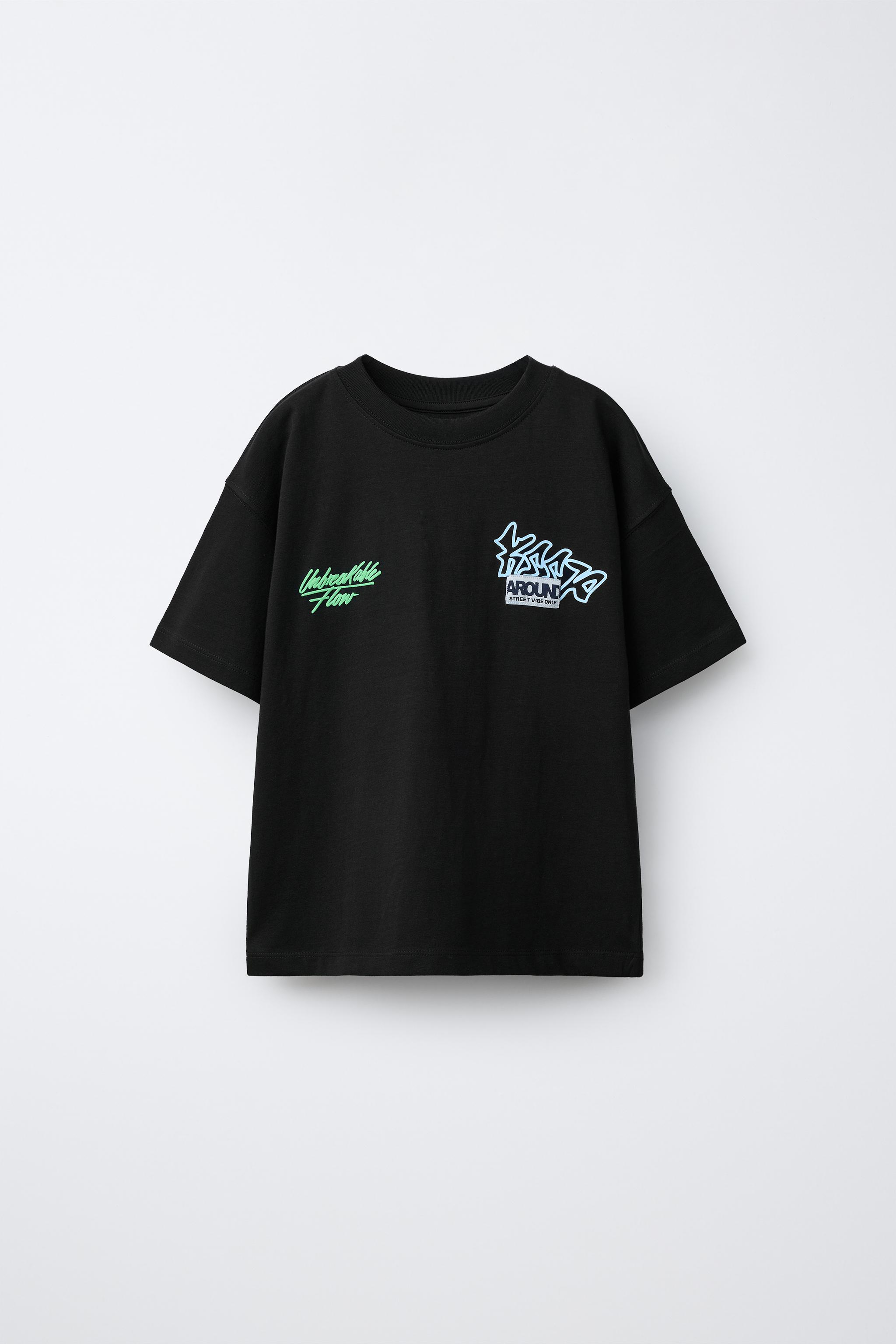 SPREY BASKILI T-SHIRT - Siyah | ZARA Türkiye / Turkey