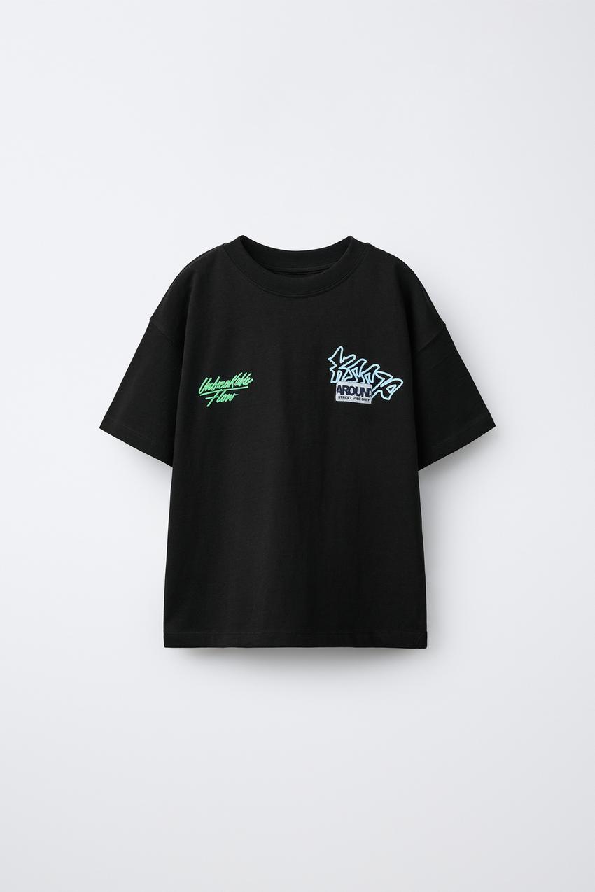 T-shirt garçon noir 100% coton 11-12 ans TOEI à Prix