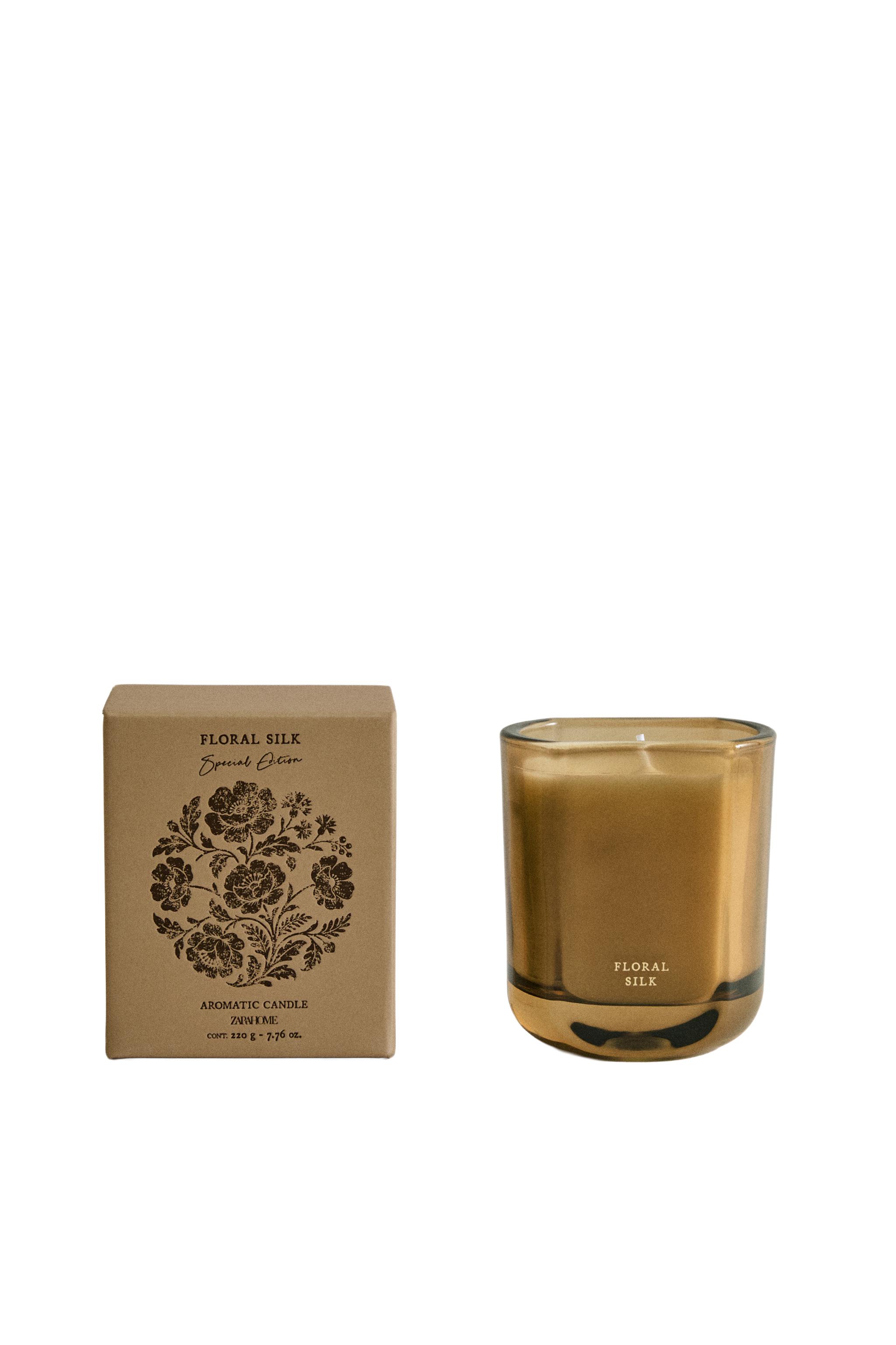 220 G) FLORAL SILK SCENTED CANDLE - Ecru/Yellow | ZARA United States