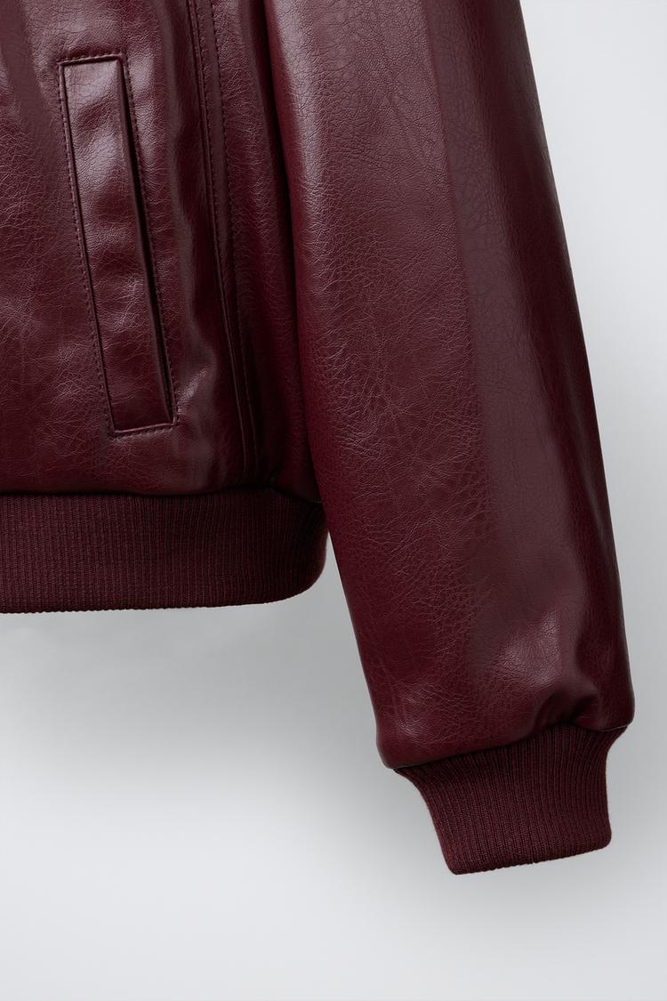 Chaqueta bomber de piel sintética 7