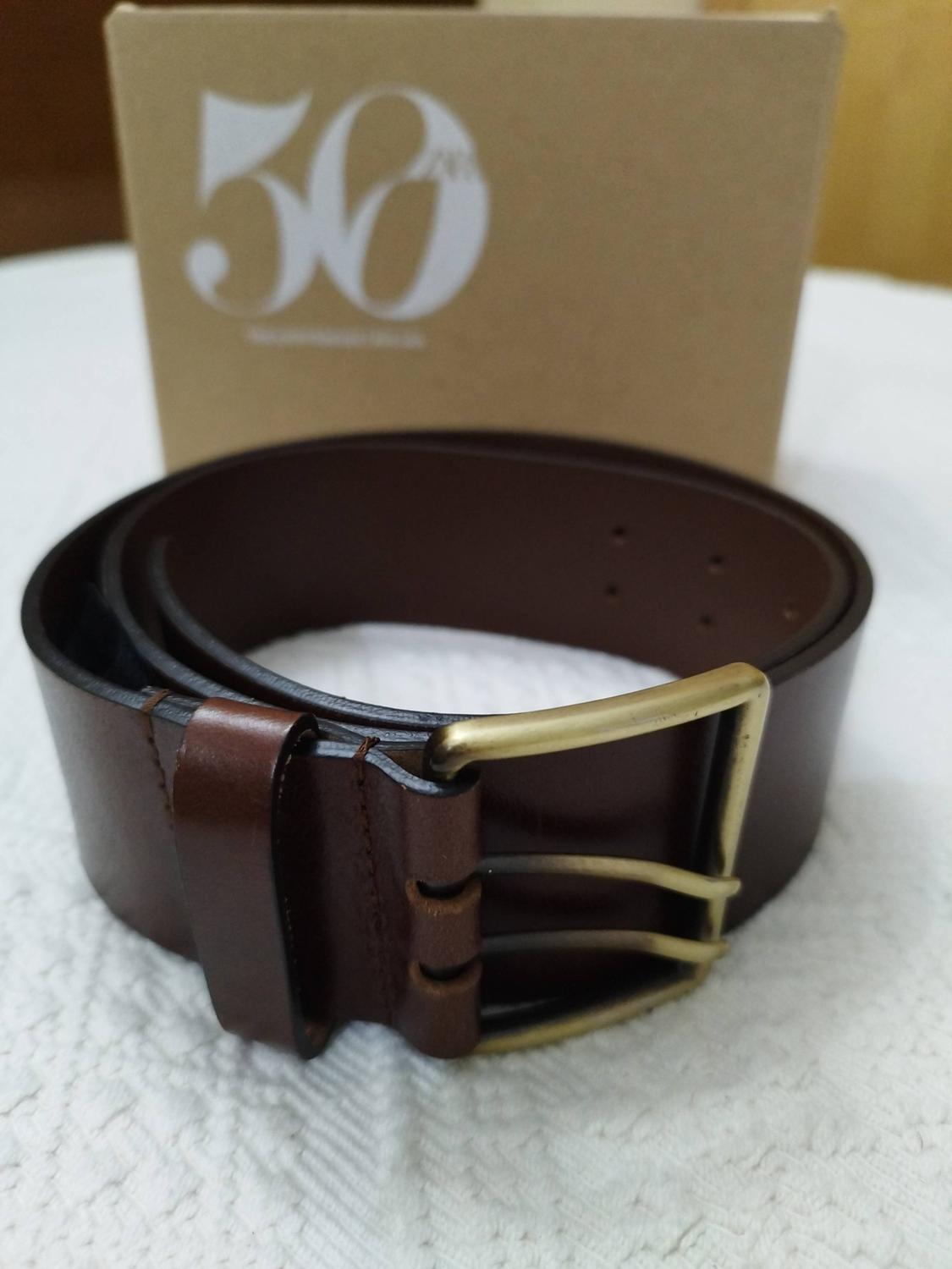 100% LEATHER BELT WITH SQUARE BUCKLE - Image 5