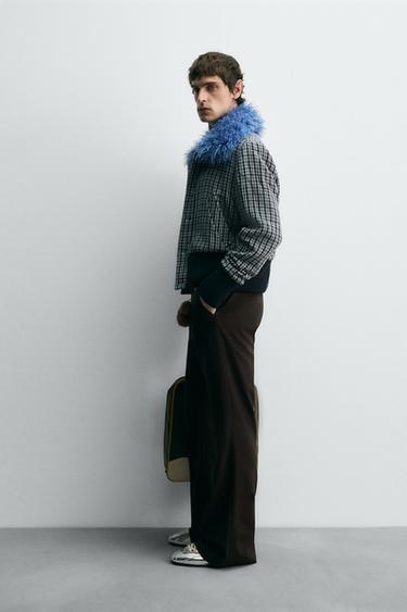 CONTRAST CHECK BOMBER JACKET HARRY LAMBERT FOR ZARA X DISNEY - Brown-Blue by Zara - Image 3