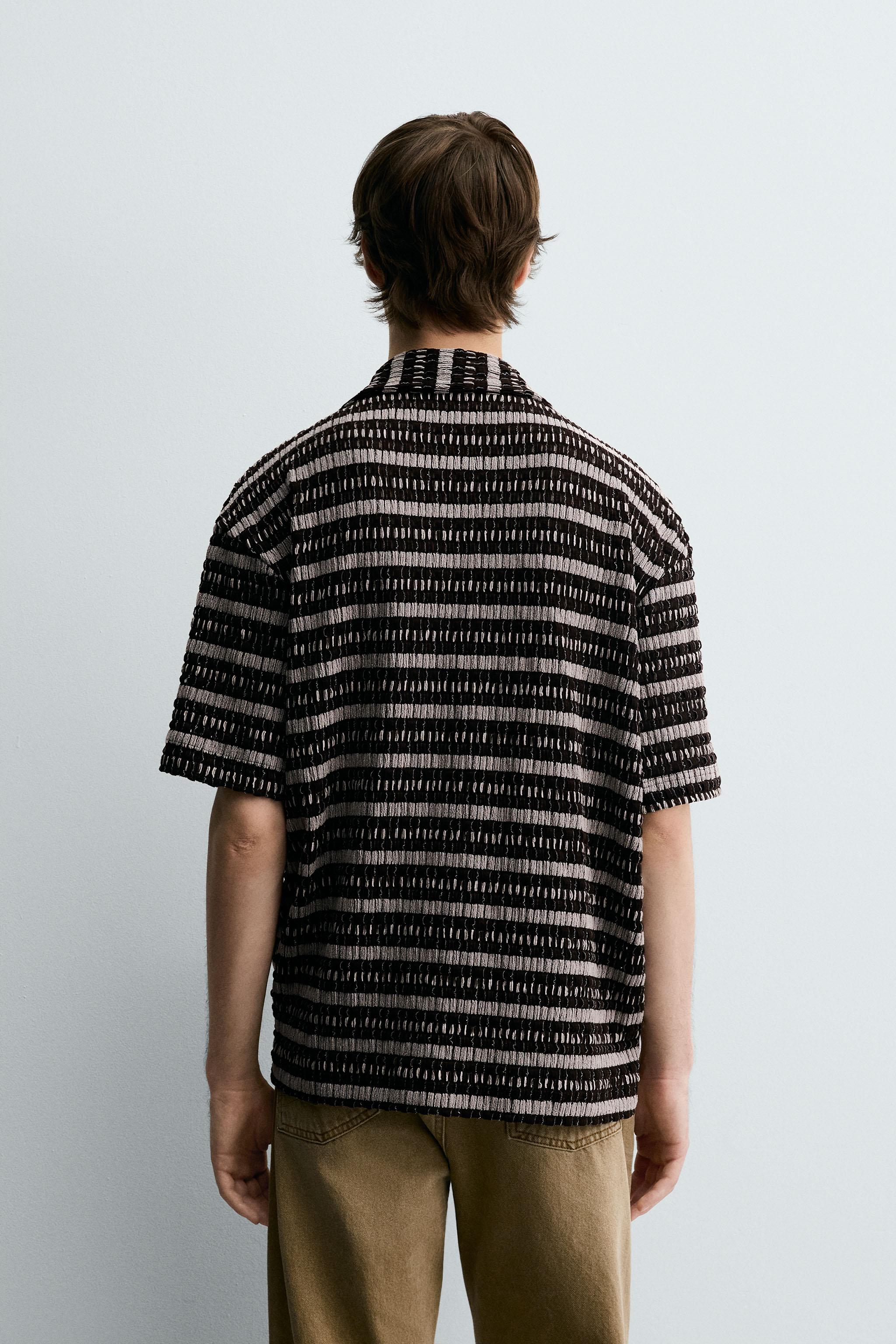 JACQUARD KNIT POLO - Ecru / Brown | ZARA United States