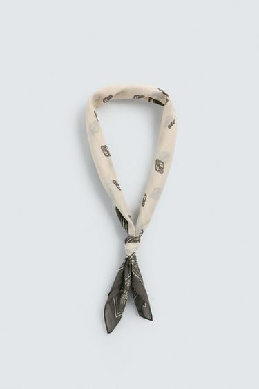 GEOMETRIC PRINT BANDANA - Ecru by Zara - Image 4