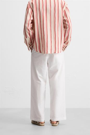 PANTALON RELAXED FIT PLIS - Blanc de Zara - Image 2