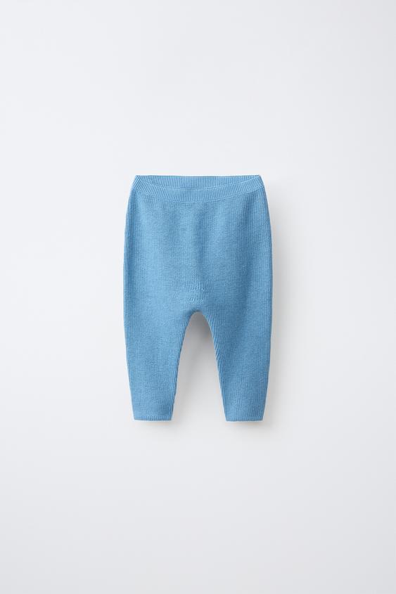 PURL KNIT JOGGERS - Mid-blue by Zara - Image 0