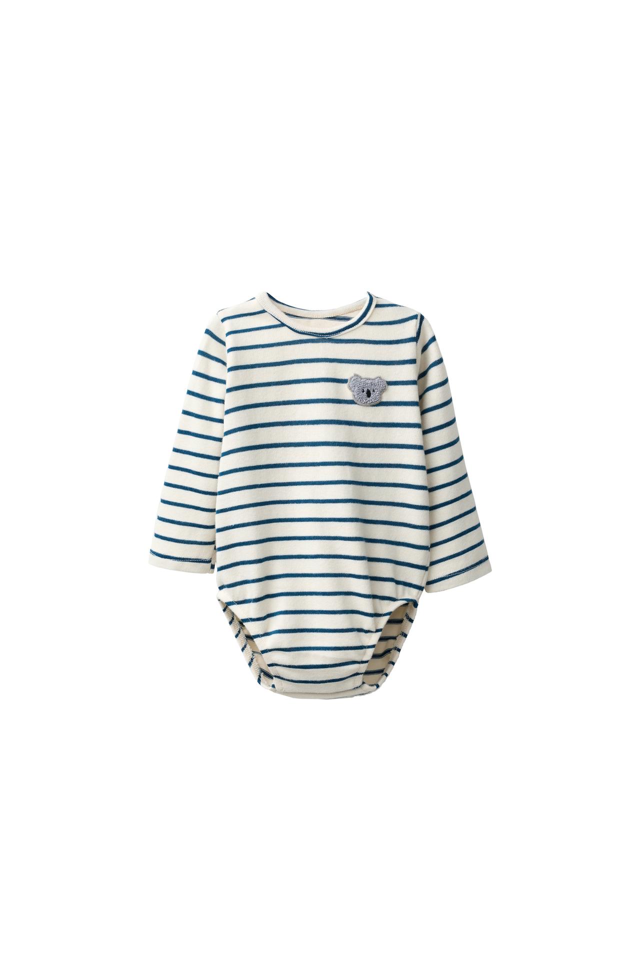 STRIPED KOALA EMBROIDERED BODYSUIT