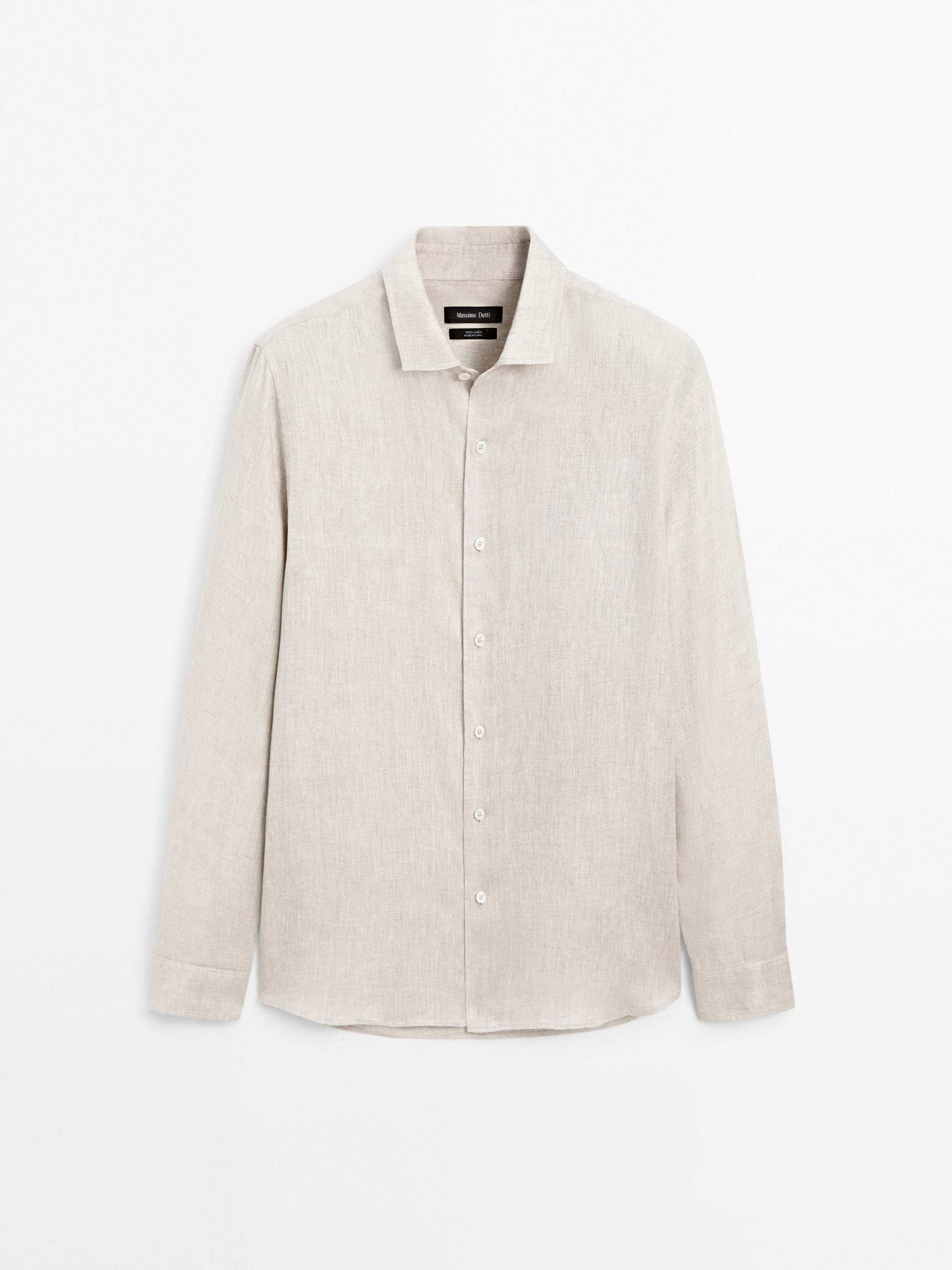Faded linen regular fit shirt