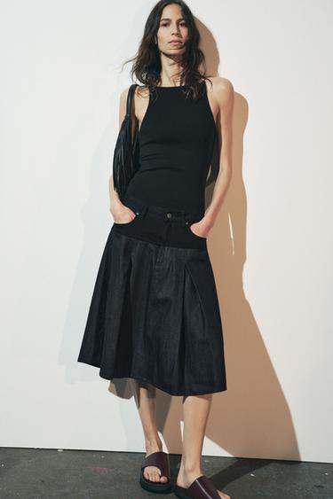 Zara HALTER TOP - Black