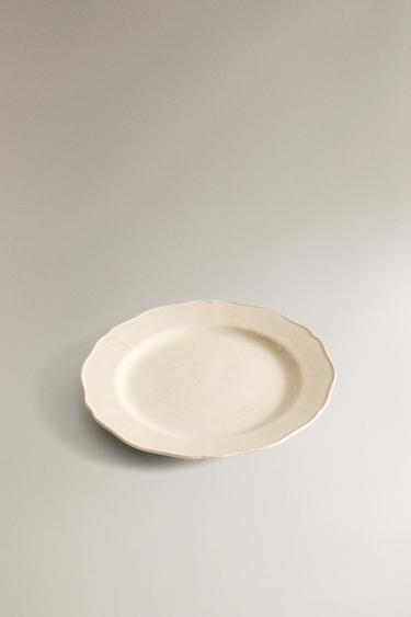 STONEWARE DESSERT PLATE - Cream by Zara - Image 1