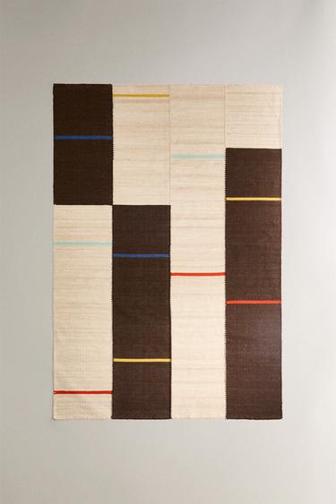 TAPIS LAINE COTON SUPRPIQÛRE X COLLAGERIE - rayures de Zara - Image 1