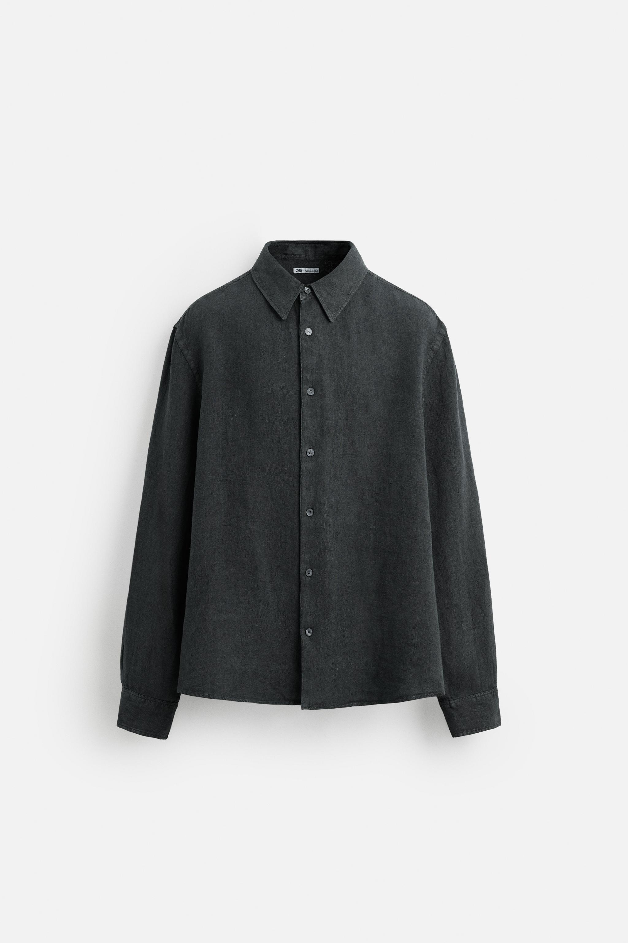 リネン100%シャツ - マンダリンオレンジ | ZARA Japan / 日本