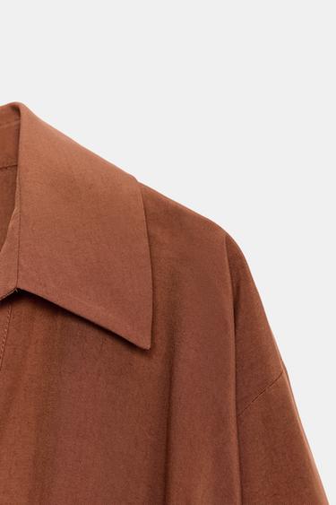 CHEMISE BAS BOUFFANT - Tabac de Zara - Image 7