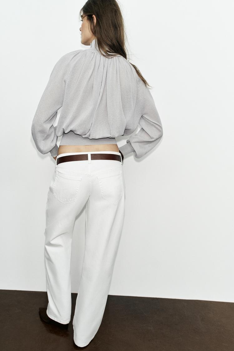 Blusa fluida de tejido combinado 5