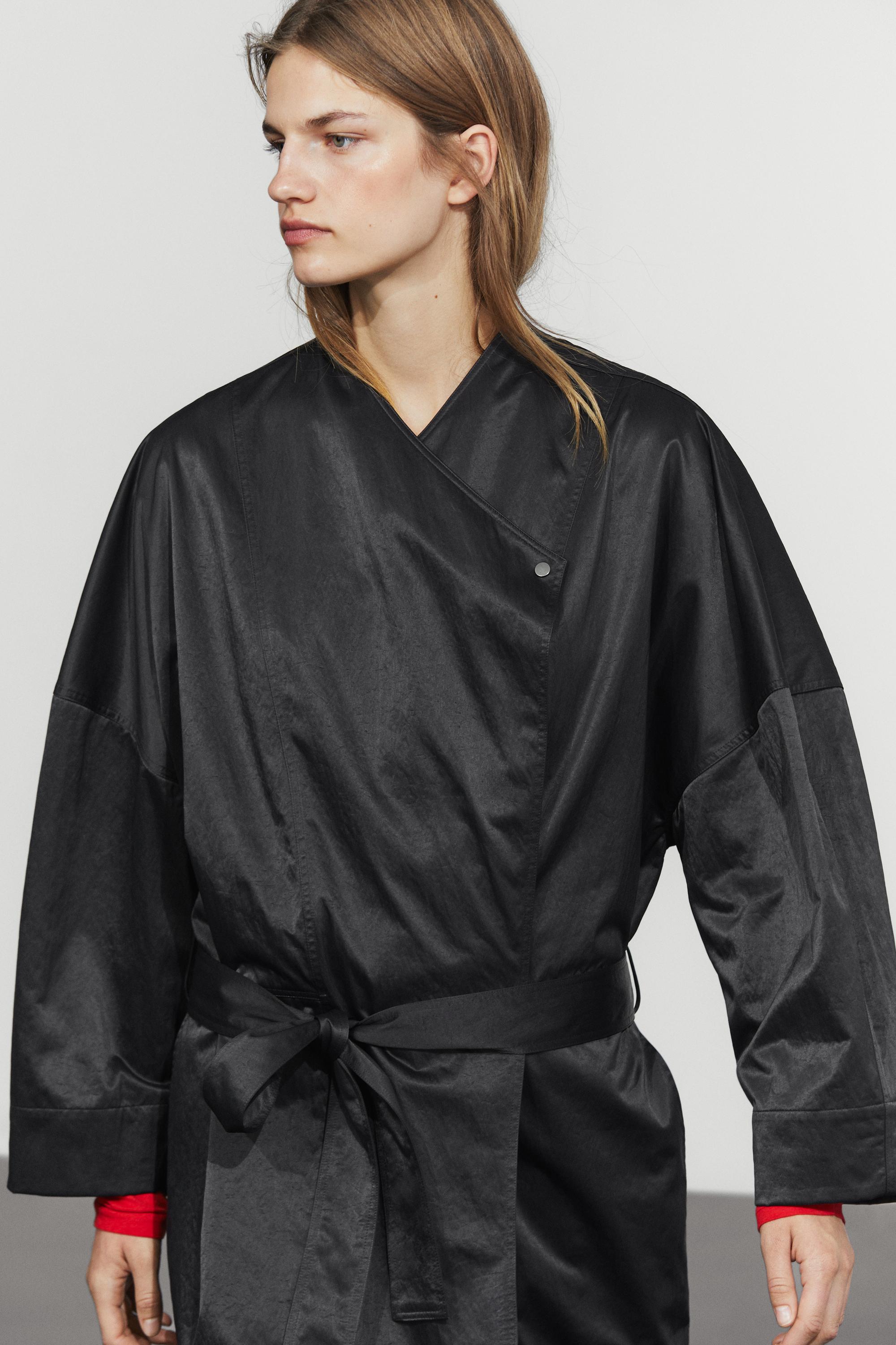 Double-breasted tie-waist jacket
