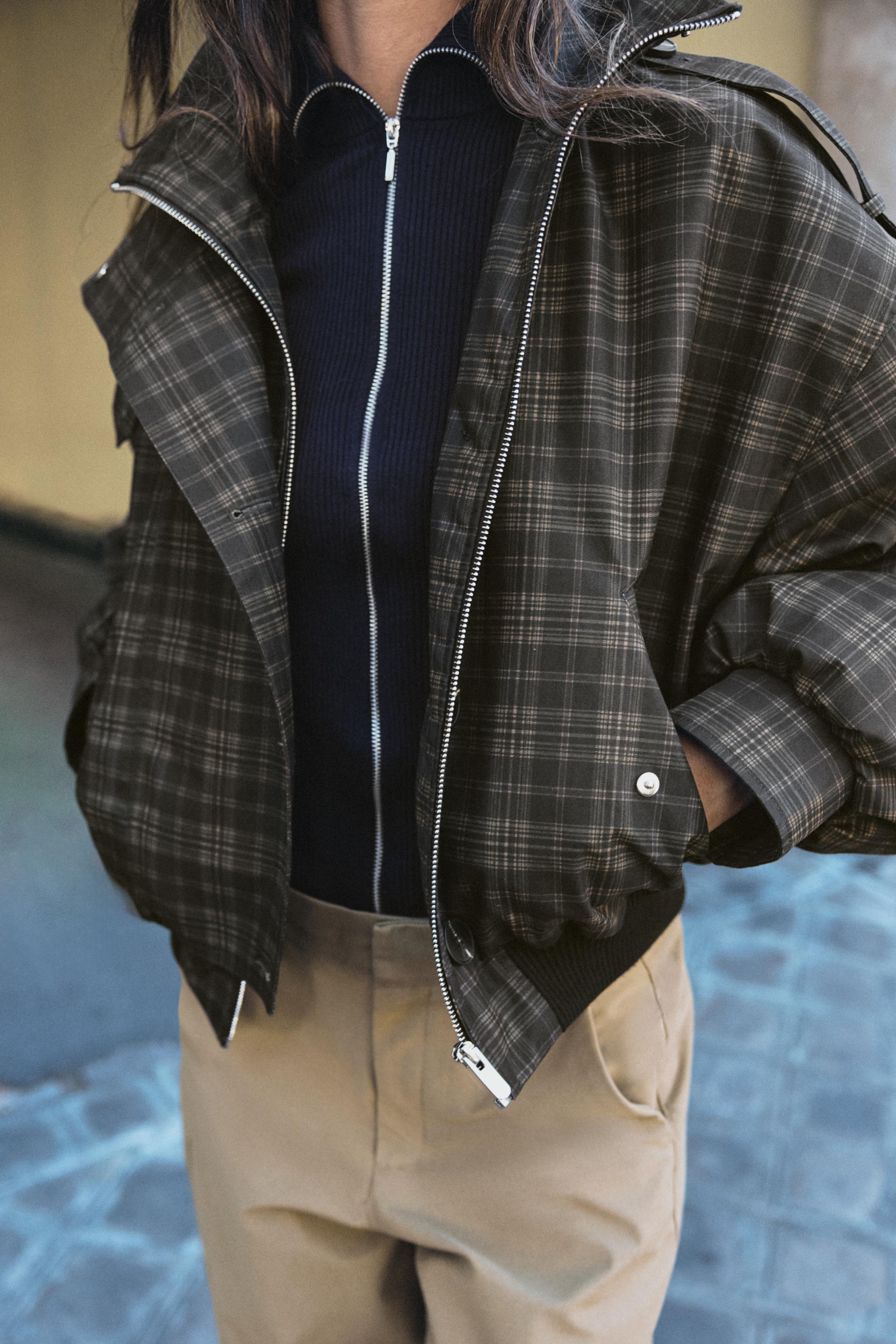 BLOUSON BOMBER CARREAUX
