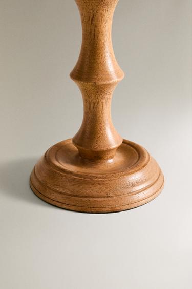 WOODEN CANDLESTICK - Light beige by Zara - Image 3