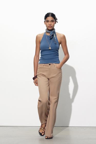 Zara STRAPPY BACK TOP - Mid-blue - Image 0