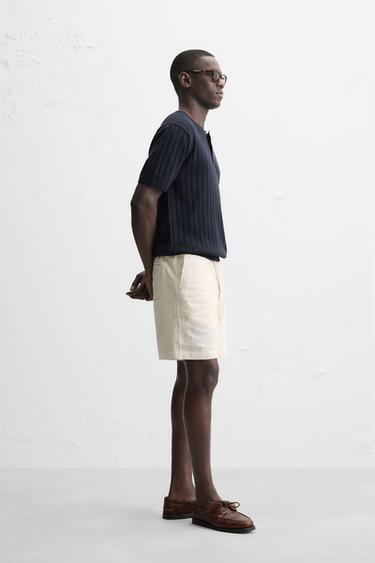 BERMUDA STRUCTURE JACQUARD - Blanc cassé de Zara - Image 3