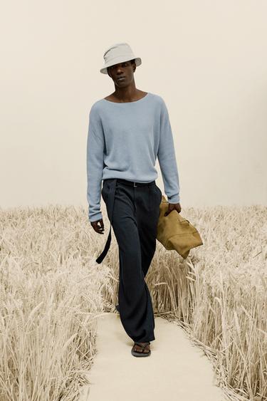 ЖІБЕК-ЗЫҒЫР БЕДЕРЛІ ЖЕМПІР - Аспан көк Zara компаниясынан