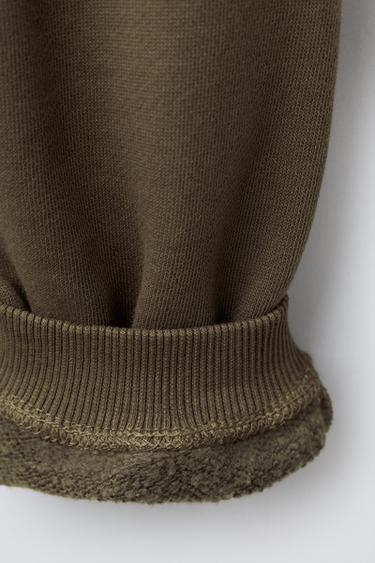 PANTALON DE JOGGING NERVURÉ TEINT EN PIÈCE - Kaki de Zara - Image 3