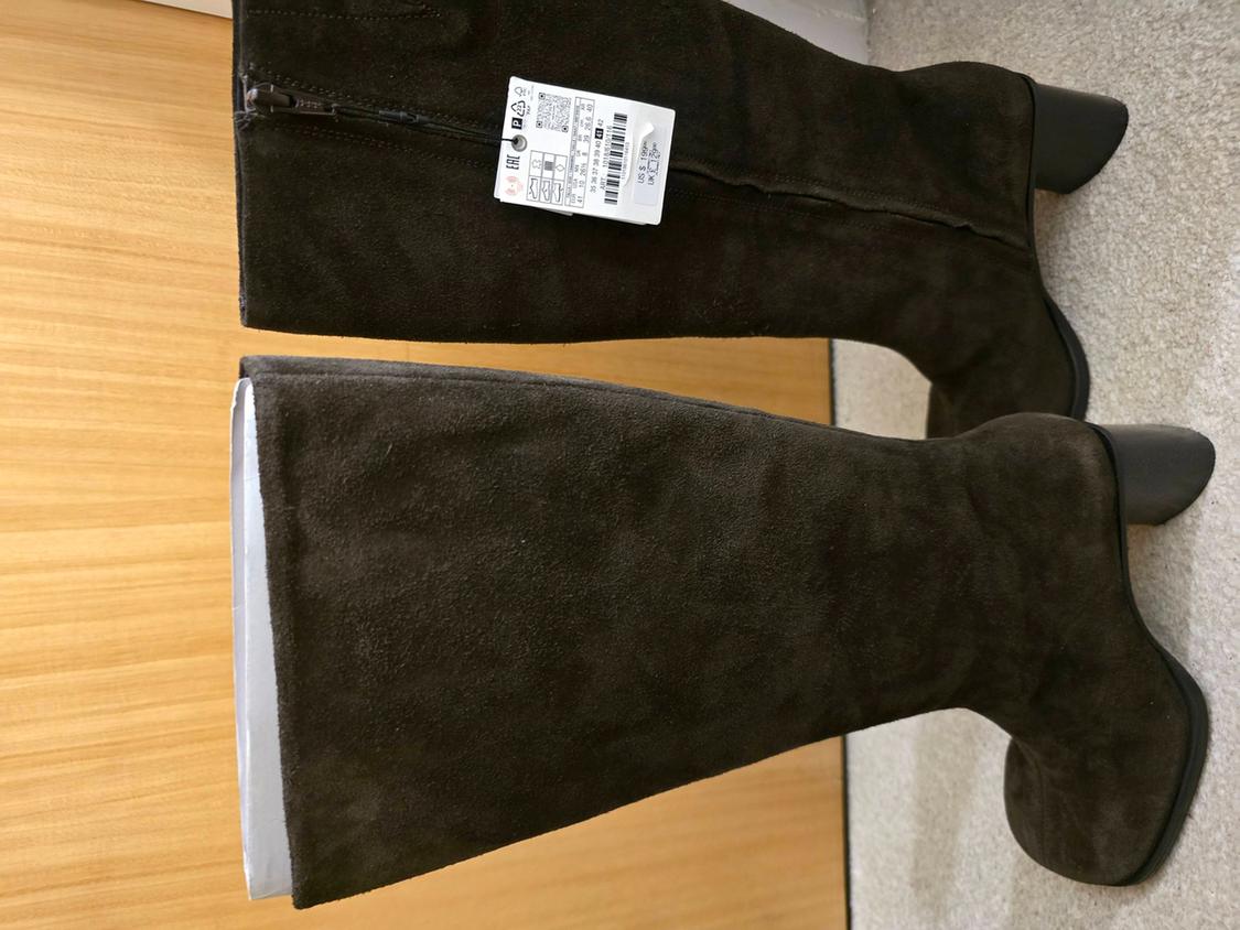 SPLIT SUEDE BOOTS WITH TOPSTITCHING - Image 4