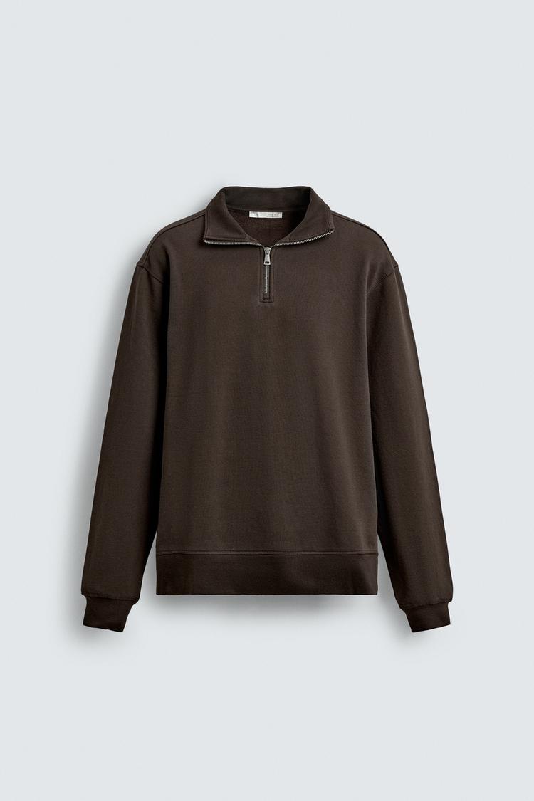 ZARA BASIC QUARTER-ZIP SWEATSHIRT
