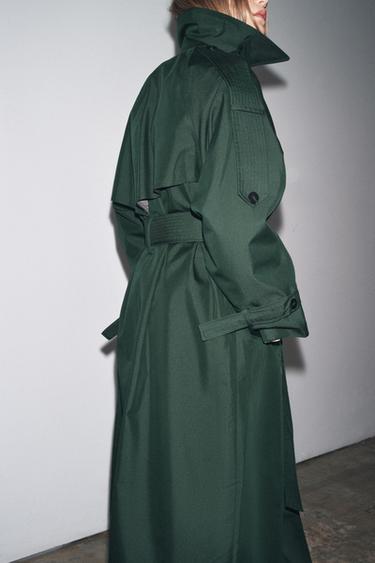 OVERSIDE WATER REPELLENT TRENCH COAT ZW COLLECTION - Bottle green by Zara