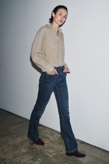 ZW COLLECTION BOOTCUT HIGH-WAIST JEANS - Midnight blue by Zara