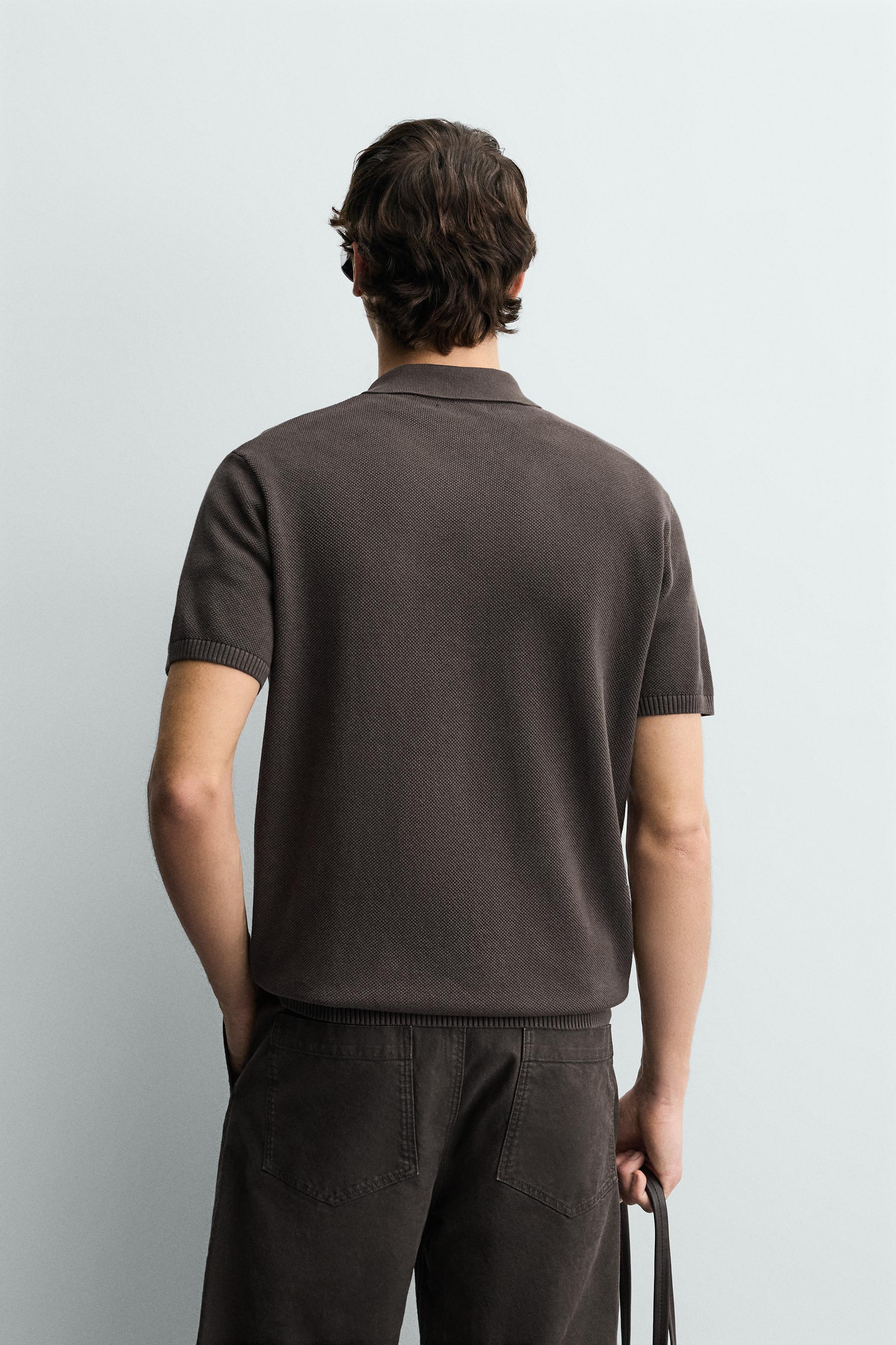 Мужские свитеры Zara REGULAR FIT TEXTURED KNIT POLO — фото 3