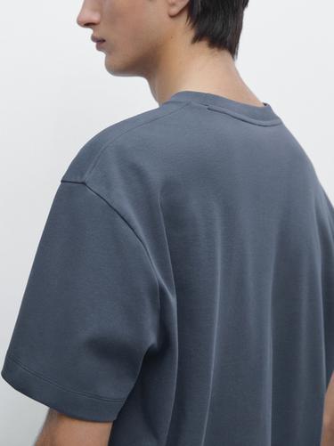 Zara 100% cotton medium weight T-shirt - Mid-turquoise