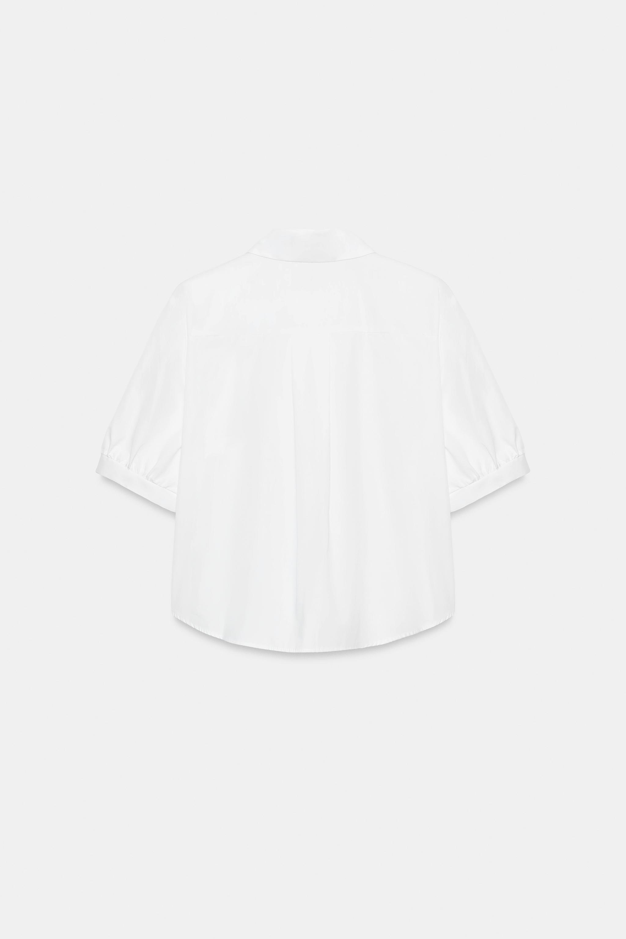 CHEMISE EN POPELINE À PERLES
