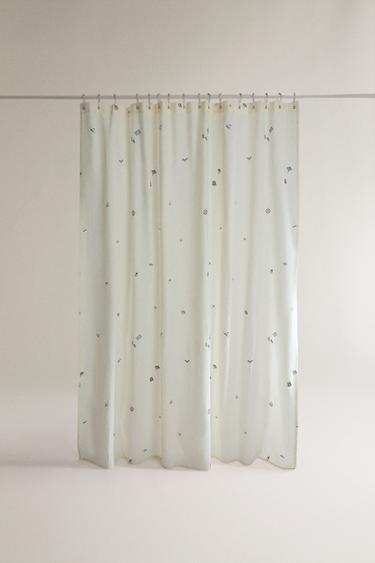 CORTINA PARA BAÑO BORDADA - Marfil de Zara