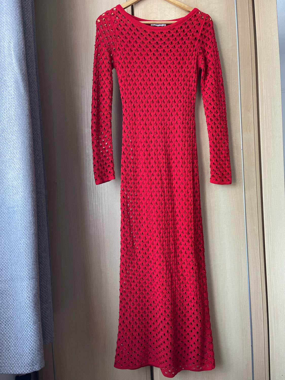 LONG OPEN KNIT DRESS - Image 2