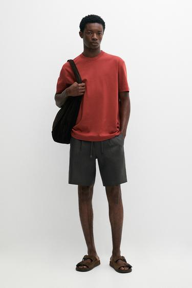 Zara 100% cotton short sleeve T-shirt - Shrimp