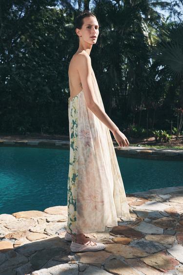 ROBE PATCHWORK À FLEURS ZW COLLECTION - Beige de Zara - Image 5
