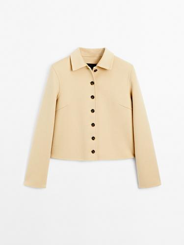 Zara Short wool blend coat - Light beige - Image 0