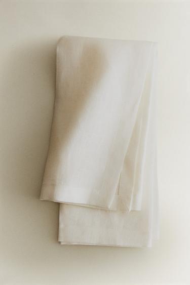LOT DE SERVIETTES LIN COULEUR UNIE - Blanc de Zara