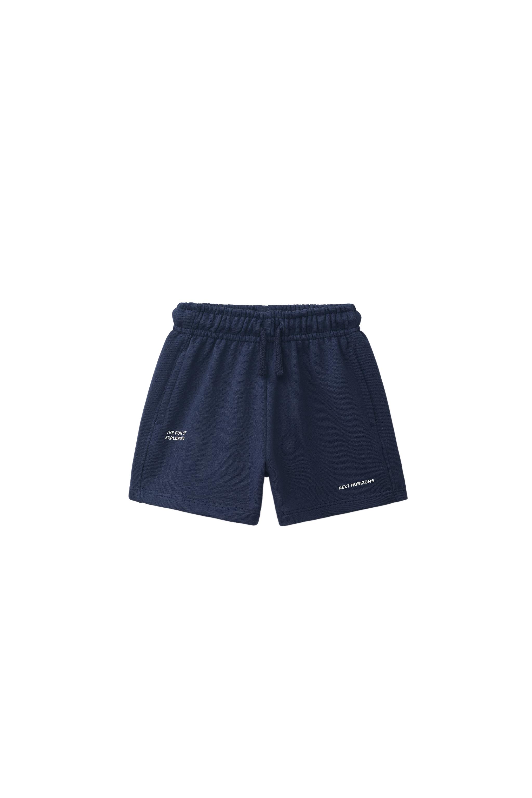 BASIC TEXT SHORTS — Navy blue